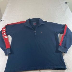 Tommy Hilfiger Pullover Shirt Xl fleece lined quarter Buttoned sweatshir…